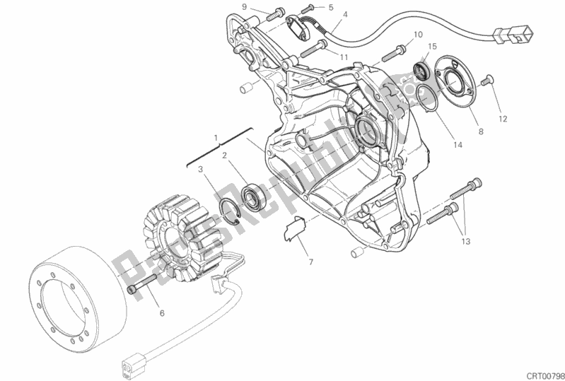 All parts for the Generator Cover of the Ducati Scrambler Icon Thailand USA 803 2020